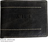 Wild Leather Only !!! Portemonnee Heren Buffel leer Zwart (WH-300-6)