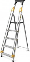 Drabest Aluminium trapladder 5 treden met handleuning