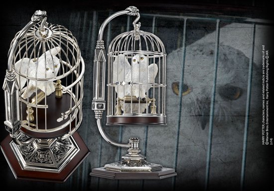 Noble Collection Harry Potter - Miniature Hedwig and Cage Statue / Beeld