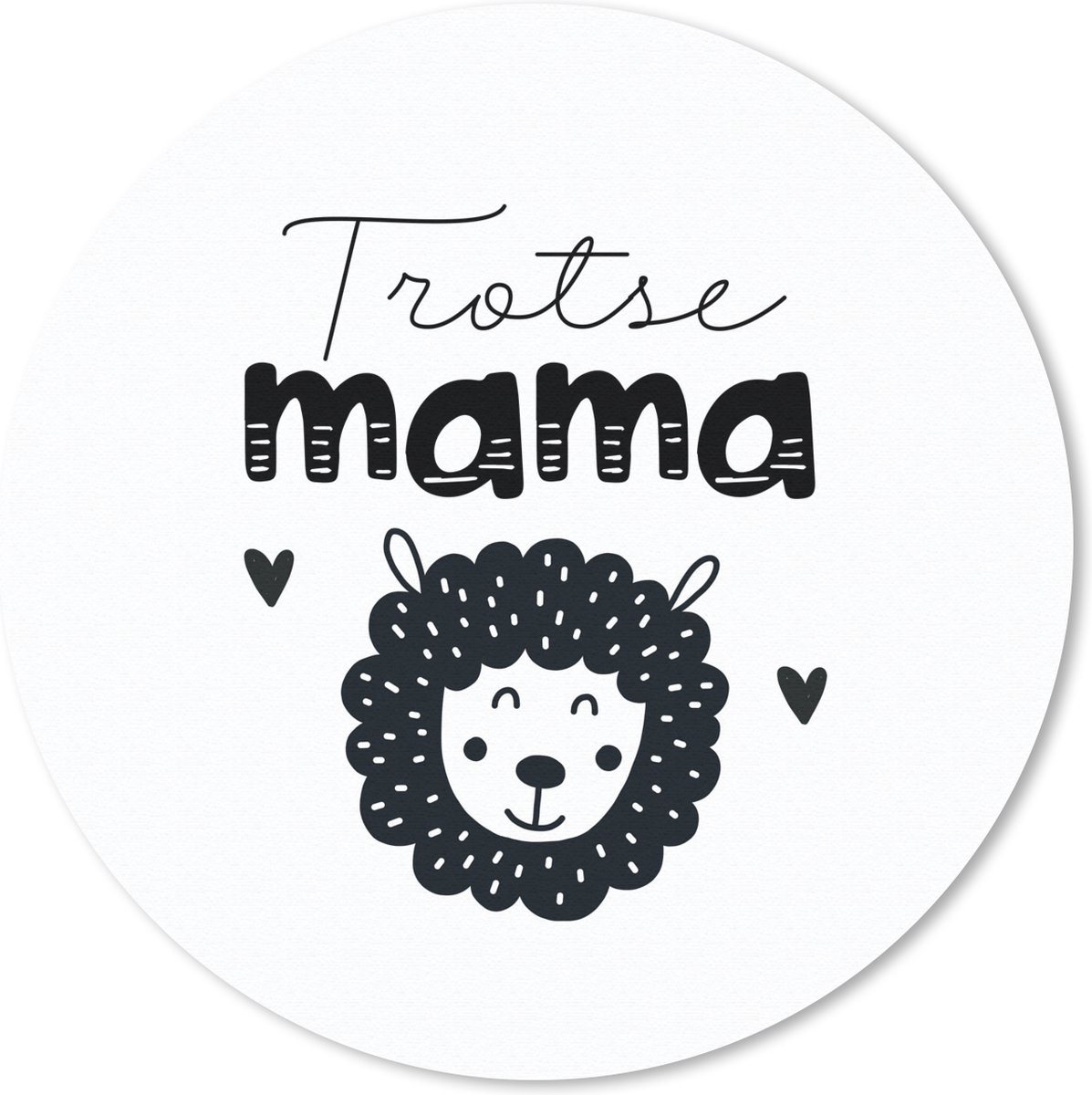 Muismat rond 30x30 cm - Mousepad Trotse mama - Spreuken - Mama - Quotes - Ronde muismatten