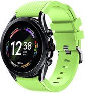 Siliconen Smartwatch bandje - Geschikt voor  Fossil Gen 6 - 44mm siliconen bandje - lichtgroen - Strap-it Horlogeband / Polsband / Armband