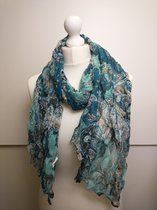 Lange dames sjaal Bianca paisley motief mintgroen bruin wit zwart rood beige