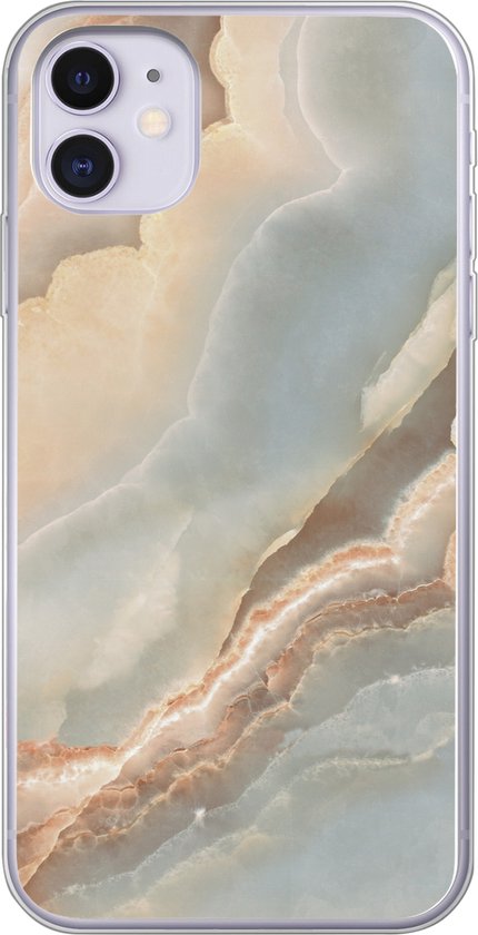 Telefoonhoesje Geschikt voor iPhone 11 hoesje - Luxe - Mineralen - Natuurstenen - Siliconen Telefoonhoesje