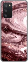 Geschikt voor Samsung galaxy a73 hoesje - Marmer print - Goud - Roze - Siliconen Telefoonhoesje