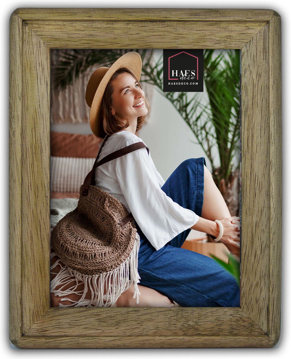 HAES deco Houten Fotolijst Malaga in rustiek bruin voor 1 foto 15x20 cm (formaat 19,8 x 24,8 cm) - SP11420