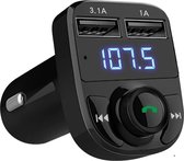 FM Transmitter X8 - Bluetooth Draadloze Carkit - Lader - Adapter - Radio - USB Poort - Snel Lader - Audio - Bluetooth - Auto Accessoires - Muziek - Handsfree Bellen - Auto - AUX input - MP3 Speler Mobiel