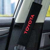 Gordel Covers voor Toyota - Set van 2 Gordelhoezen - Zachte Gordel Hoes Beschermer Zwart / Rood - Ook voor Kinderen - Past bij Toyota Aygo / Yaris / Auris / Prius / Corolla / Avens