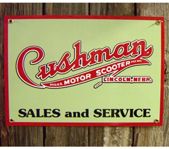 Cushman Motor Scooter Sales Service Emaille Logobord