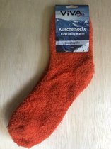 Sponge sokken-Fluffy sokken-Warme sokken- Huissokken - onze size- Oranje
