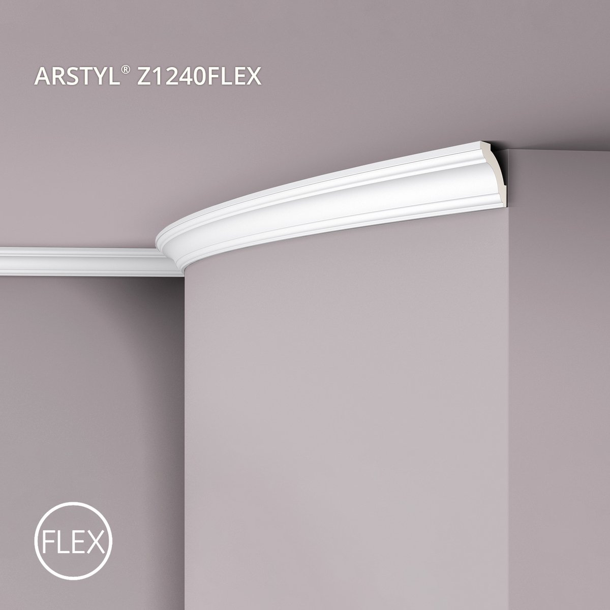 Kroonlijst NMC Z1240 Flex ARSTYL Noel Marquet Lijstwerk flexibele lijst Sierlijs tijdeloos klassieke stijl wit 2 m