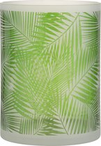 Windlicht | glas | groen | 18x18x (h)24 cm