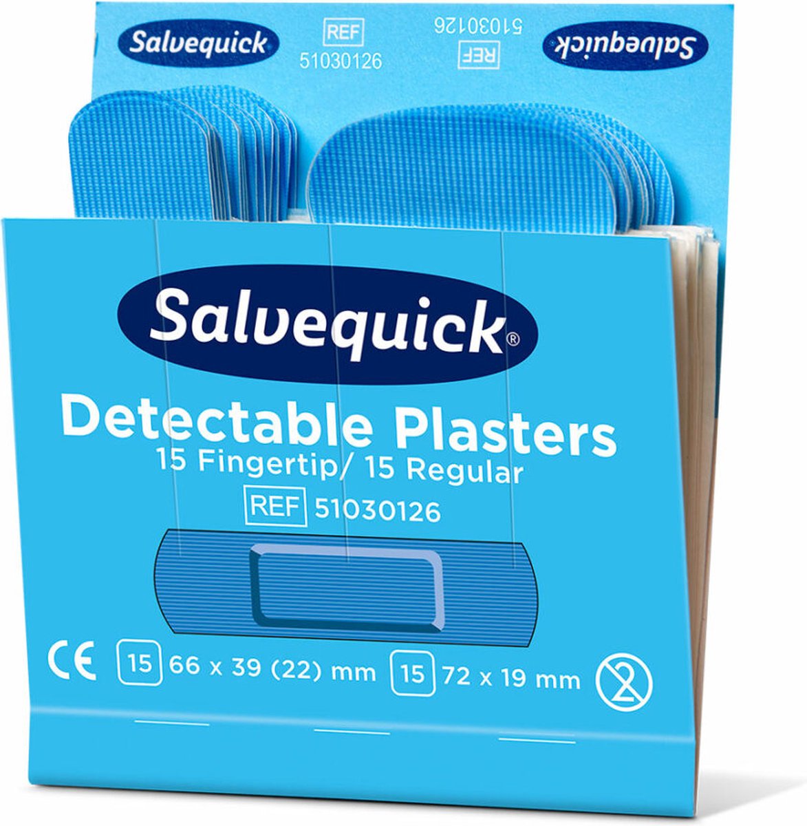 Goedkoopste Salvequick detectable vingertop pleister assorti 6754 - 51030126 - 1 navulling