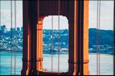 Walljar - Golden Gate Bridge Up Close - Muurdecoratie - Poster met lijst