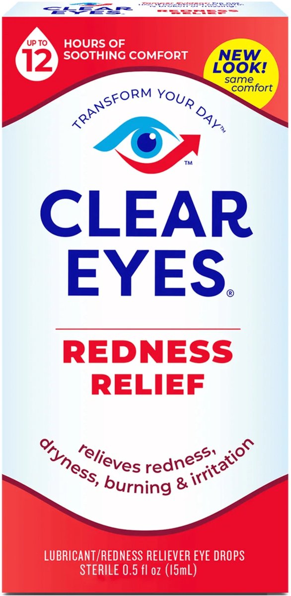 Clear Eyes Redness Relief 15 ML Gouttes Soulage Rougeurs Et - Foto 3