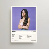 Olivia Rodrigo Poster - Sour Album Cover Poster - Olivia Rodrigo LP - A3 - Olivia Rodrigo Merch - Muziek