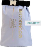 BROODNODIG®️ Herbruikbare Boterhamzak – Luchtdicht – 100% RPET – Lunchzak – Foodwrap - Volwassenen en Kinderen - Lunchbox - Lunchtrommel -  Grijswit