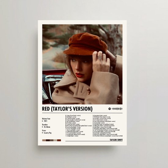 Taylor Swift Poster Red (Taylor's Version) Album Cover Poster