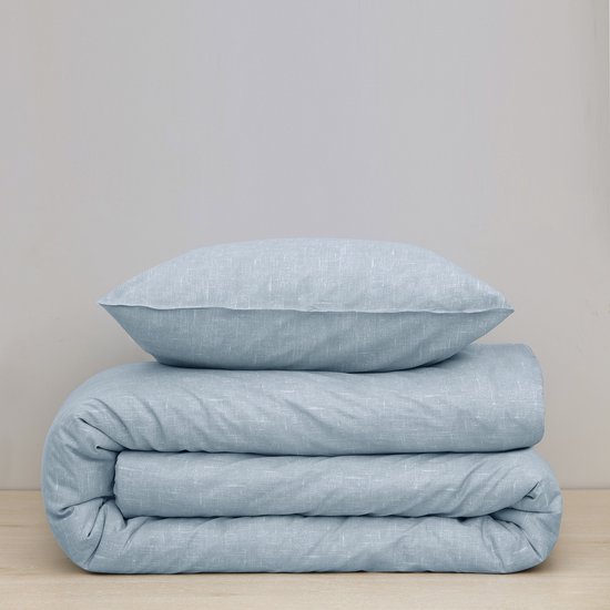 Damai dekbedovertrek Ebba - Biologisch Katoen - 260x200/220 cm - Soft Blue + 2 kussenslopen 60x70 van Damai — afbeelding 2