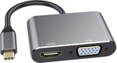 Garpex® USB C naar HDMI – USB C naar VGA - USB C 3.1 naar HDMI adapter 4K – Spacegrey