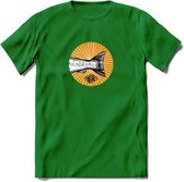 Fishing Tail - Vissen T-Shirt | Grappig Verjaardag Vis Hobby Cadeau Shirt | Dames - Heren - Unisex | Tshirt Hengelsport Kleding Kado - Donker Groen - XL