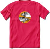 Fishing - Vissen T-Shirt | Grappig Verjaardag Vis Hobby Cadeau Shirt | Dames - Heren - Unisex | Tshirt Hengelsport Kleding Kado - Roze - L