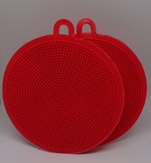 Usables - silicone sponzen - 2-pack rood - herbruikbaar - ecofriendly - vaatwas - afwas - sponzen