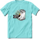 Fishing Boots - Vissen T-Shirt | Grappig Verjaardag Vis Hobby Cadeau Shirt | Dames - Heren - Unisex | Tshirt Hengelsport Kleding Kado - Licht Blauw - XXL