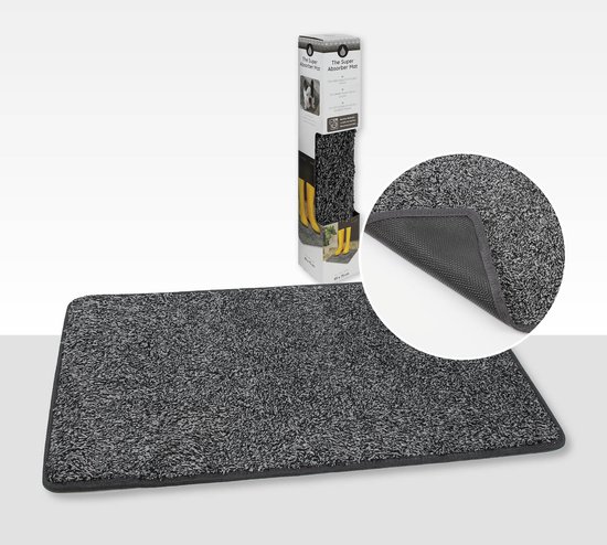 tapis de marche sec, paillasson, tapis d'entrée 45 x 75 cm anthracite - coton - anti dérapant