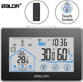 Baldr - Weerstation - Digitale thermometer - Luchtvochtigheidsmeter - hygrometer - Zwart