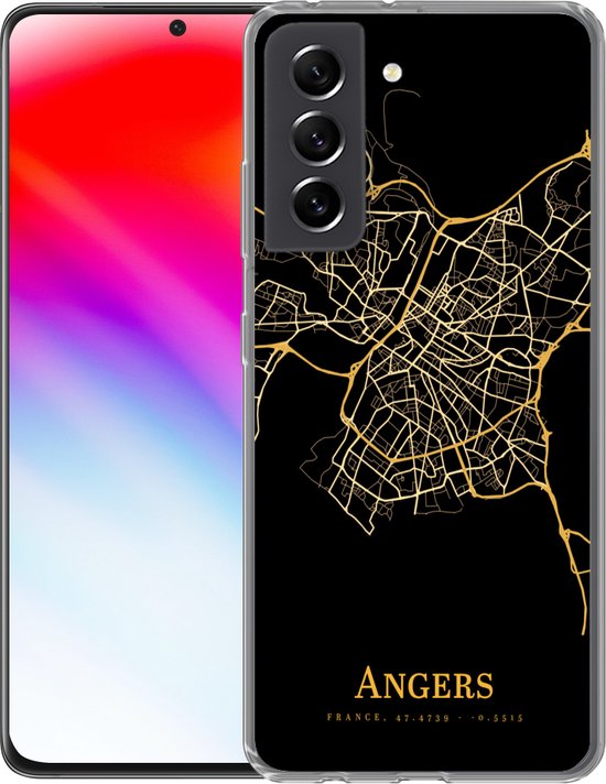 Coque Samsung Galaxy S21 FE - Angers - Carte - Or - Coque de téléphone en Siliconen