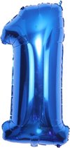cijfer ballon - 1 Jaar - folie ballon- 80 cm- Blauw