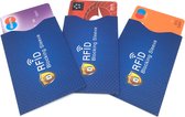 RFID pinpas creditcard hoesjes Blauw ( 3 Pack ) ID kaart beschermers / RFID Blocker / NFC Bankpas en Creditcard RFID Beschermhoesjes / rfid pasjeshouder.
