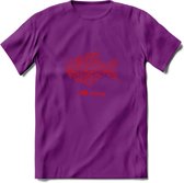 I Love Fishing - Vissen T-Shirt | Rood | Grappig Verjaardag Vis Hobby Cadeau Shirt | Dames - Heren - Unisex | Tshirt Hengelsport Kleding Kado - Paars - XL