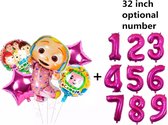 Cocomelon Ballonnen, 6 stuks Folie Ballonnen voor 1e Verjaardagsfeestje Decoratie (2 jaar oud)
