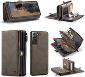 Caseme - Samsung Galaxy S22 - Luxe Multi Portemonnee Hoesje - Bruin