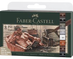 Faber-Castell tekenstift - Pitt Artist Pen - 8-delig - Classic - FC-167172