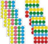 Grote Smiley Stickers, 8 vellen | 160 Smileystickers | Gekleurde Smiley Stickers | Knutselstickers, Kinderstickers, Hobbystickers, Beloningsstickers | Klein Cadeautje Kind | Kadoot