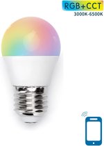Kogellamp E27 WiFi RGB+CCT 3000K-6500K | RGB - warmwit - daglichtwit - LED 7W=42W gloeilamp