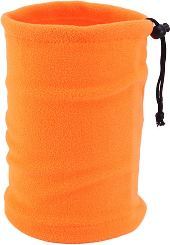 Kinderen hals warmer - Nekwarmer - Oranje - Sjaal - fleece winter - Kinderen - Polar fleece bandana nekwarmer - Gezichtsmasker - Mondkopje - Wintersport - Sport - Maat: One size