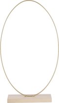 Oneiro’s Luxe Decoratie ovaal op houten voet goud - L34 x B10 x H57 cm – decoratie – pasen – paasdecoratie – paashaas – eieren – has – kip – gekleurde eieren – paastak – lente – fe