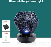 Galaxy Projector - Sterren Lamp - Galaxy Verlichting - Sterrenhemel Projector - Hemel Projector - 360 graden - Blauw Wit Geel