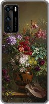 Telefoonhoesje Geschikt voor Huawei P40 hoesje - Stilleven met bloemen in een Griekse vaas - Oude meesters - Kunst - Siliconen Telefoonhoesje Telefoonhoesje
