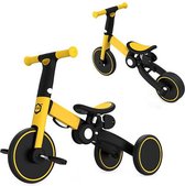 Papaza Driewieler Geel - 3 In 1 - Loopfiets - Multifunctionele Kinderfiets - Meisjes & Jongens - Afneembare Voetpedalen - Groeit Mee