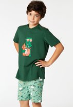 Woody pyjama jongens - krokodil - groen - 221-2-QRS-Z/786 - maat 128