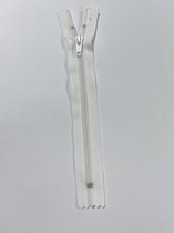 broek rits met rem, wit spiraal - 18 cm lang, niet deelbaar
