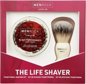 Everygoods Scheercreme En Kwast Voor Mannen, Zwart Granaatappel - The Life Shaver Shaving Cream Brush Kit (Black Pomegranate) - Premiumkwaliteit Scheerapparaat Voor Comfortabel Scheren