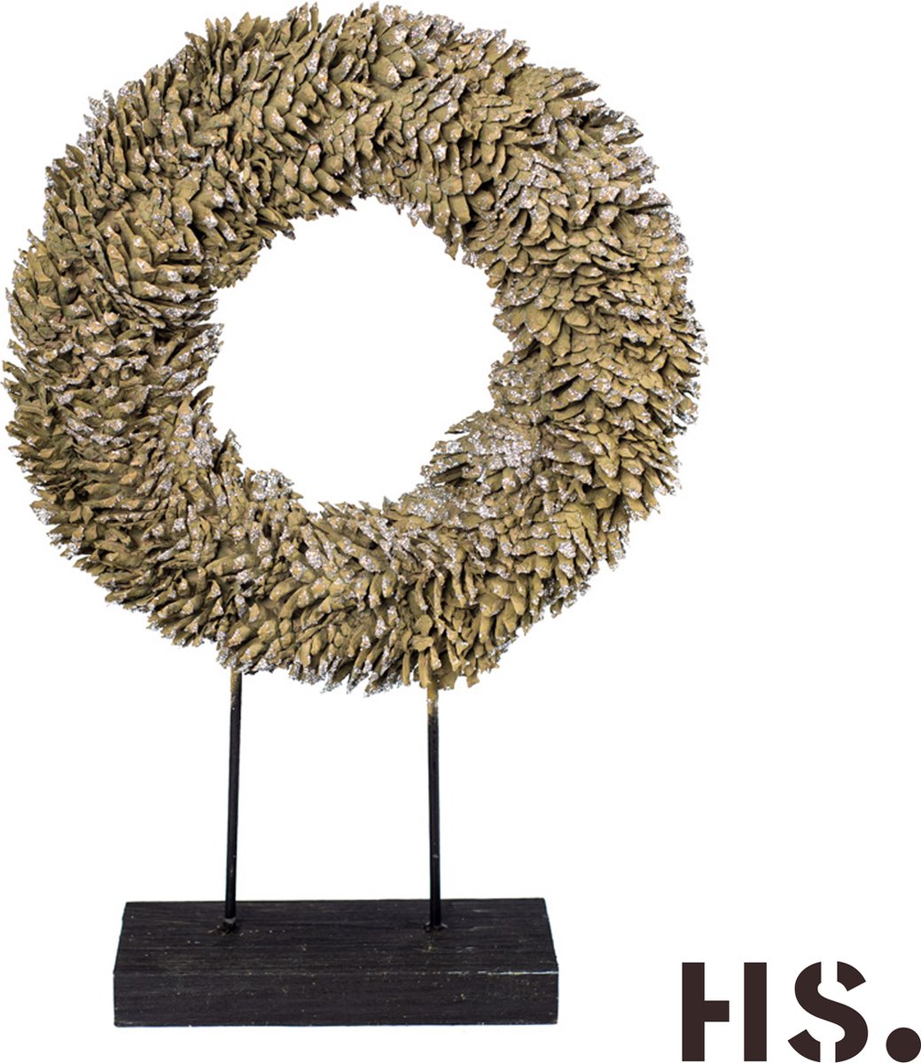 Decoratief beeld van dennenappels met bescheiden glitters