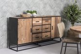 Dressoir Noah 180x40x90 cm mangohout en metaal