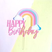Taart Decoratie - Verjaardag - Taarttopper - Regenboog - Acryl