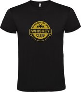 Zwart  T shirt met  " Member of the Whiskey club "print Goud size XXXXL